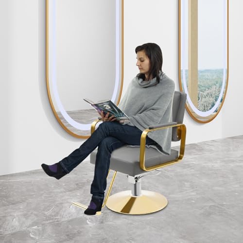 Image of Barber Chair,Salon Chair for Hair Stylist with Height Adjustment,360 Rotatable Salon Chair for Barber Store,Beauty Salons,Spas