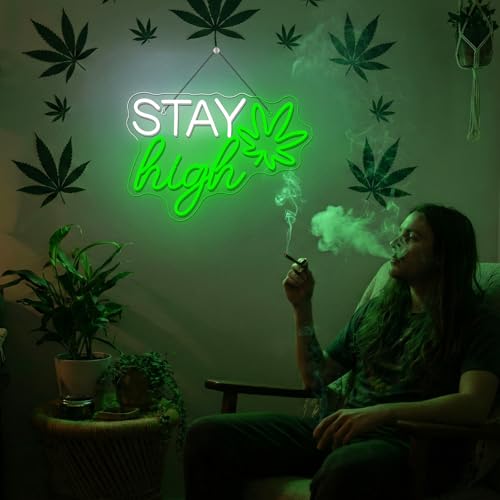 Image of Horseneon Leaf Weed Neon Sign Weed Led Signs Neon Lights for Wall Man Cave Decor Weed Gifts Stoner Marijuana Gifts for Men Women Suitable for Room Bar Party Decor