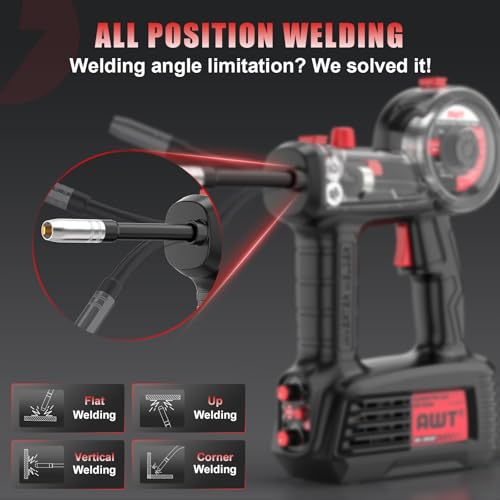 Image of AWT 100A Handheld MIG Welder Machine,2025 Newest 110V Flux Core MIG Welder Machine with 360Mig Torch,Portable Gasless MIG Welding Machine,Hand Held Inverter Wire Feed Welder for Home & DIY Projects
