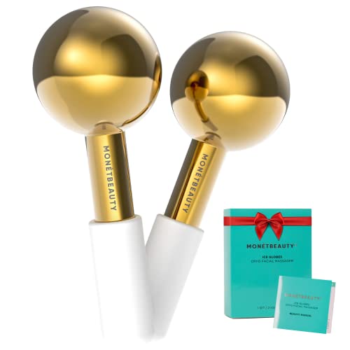 Stainless Steel Ice Globes for Facials (Gold), Durable Cryo Globes Instantly Reduce Puffiness, Tighten Pores and Sinus Relief, Face Globes for Facial Massages and Daily Beauty Routines