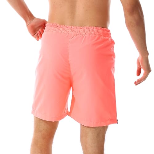 Andora Elastic Waist Polyester Swim Short - Salmon-2XL, Mens