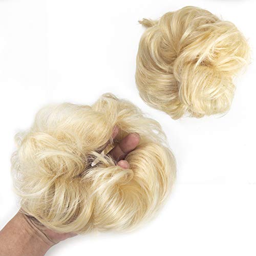Messy Bun Hair Piece Tousled Updo Scrunchie Hair Extension With Elastic Rubber Band Updo Hair Extensions Hairpiece Ponytail Hairpieces for Women (86/613#, 3 PCS)