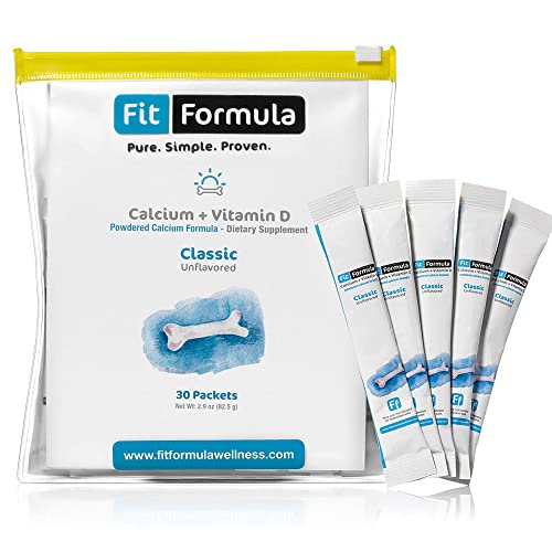 FitFormula Calcium + Vitamin D3 Supplement – Unflavored Dietary Supplement – Premium Formulation of Vitamin D3 and Calcium Powder – High Absorption Formula – 30 Servings – 82.5g (2.9 oz)