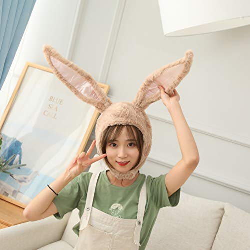 KESYOO Chapéu de Orelhas de Coelho de Pelúcia Orelhas de Coelho Macias Capuz Boné de Inverno Quente