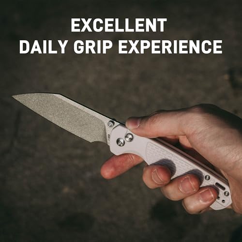 Image of CJRB Pyrite-Light Folding Pocket Knife, 3.34'' S90V Steel Blade, Light Gray