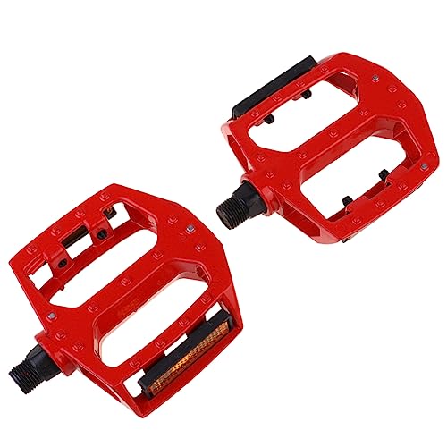 UKCOCO 1 Par Pedal para Bicicleta Pedales Planos Carretera Pedales de Bicicleta Pedales de Carretera Mountain Bike Bicicleta Urbana Pedal de Bicicleta Pedal de aleación de Aluminio Rojo
