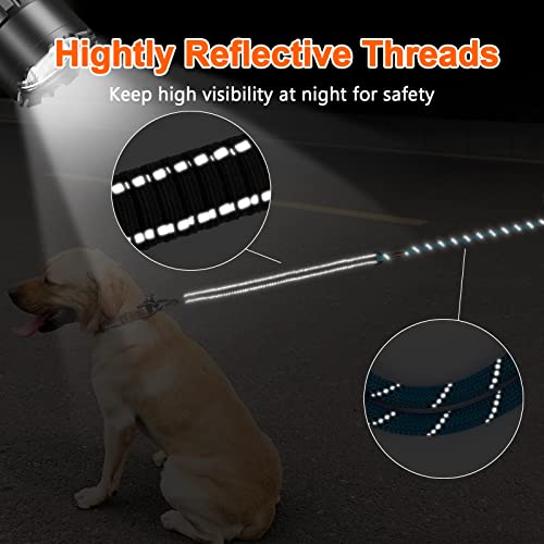 Ntr 30Ft Dog Leash, Dog Training Leashs With Upgrade Swivel Lockable Hook & Ergonomic Padded Handle, Reflective Bungee Blue Training Lead For Walking, Hunting, Camping For Small Medium Large Dog #TOP4