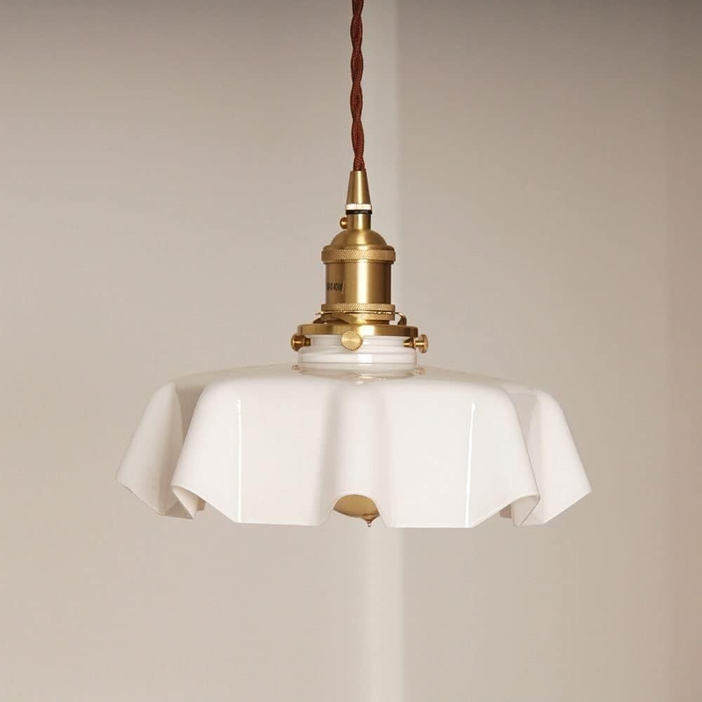 Vfdaswqq White Lamp, With Switch Flower Vintage Antique Brass Chandelier For Bedroom(White)