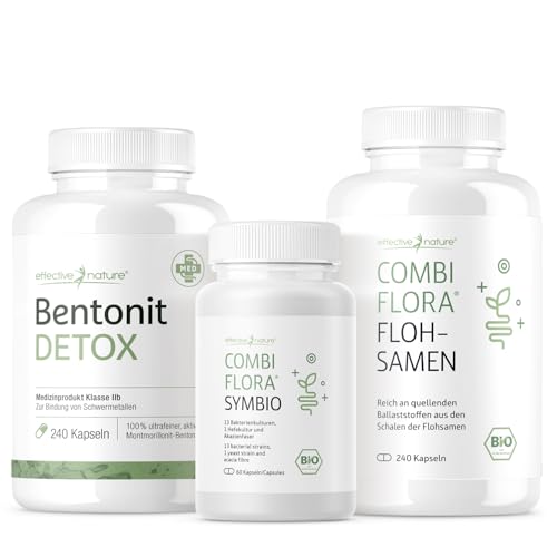 SIMPLE CLEAN - 4-Wochen-Darmkur - Darmreinigung in Kapselform - Schonend und Effektiv - Mit Bentonit Detox, Combi Flora SymBIO und Bio-Flohsamenschalen