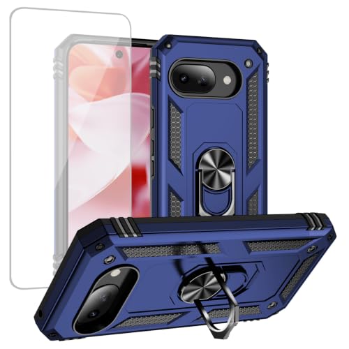 Coque pour Pixel 9A Google GXQ96 avec protège-écran verre trempé et anneau
