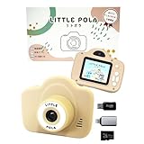 【リトポラ 公式 】日本企業 キッズカメラ トイカメラ (ゲーム有無選べる) 子供用カメラ 女の子 男の子 写真 動画 音楽 AF 光学ズーム8倍 32GB スマホ転送 変換アダプター ストラップ付 (ゲームあり, ベージュ)