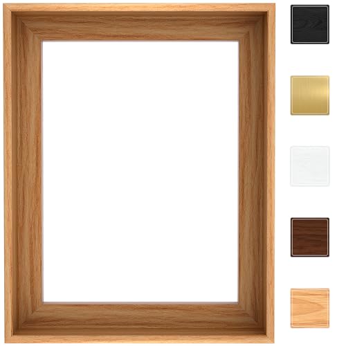 Canvas Floater Frame for Finished Canvas Art 1.25 Deep Floating Shadow Gap Design Floating Frame for Canvas Art Modern Gallery Style Wall Decor Hardware Included (Light Brown 8x10)