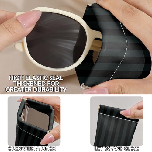 Image of 2 PCS Glasses Eyeglass Sunglasses Case Pouch Soft PU Leather Cute Aesthetic with Cleaning Cloth for Boys Men Man