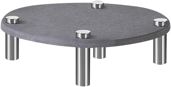 Garvee 2 Pack 7.8" Diatomaceous Earth Plant Saucers for Indoor, Absorbent Quick Drying Stone Plant Pot Trays with Stainless Steel Feet, No Holes Water Catcher Plates, Grey