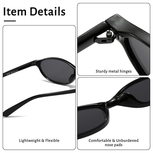Retro Oval Sunglasses for Women Trendy Y2K Glasses Designer Narrow Shades Small Face 90s4