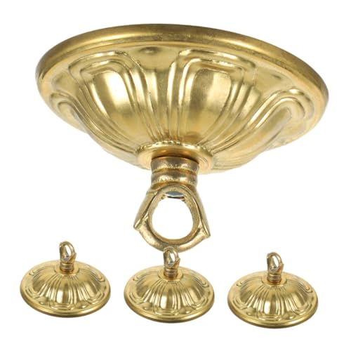 HEALLILY 4 Piezas Placa Dosel Techo de Cobre Puro para Montaje de Lámparas Colgantes Vintage Industrial Soporte Duradero para Iluminación Interior Hogar y Comercio