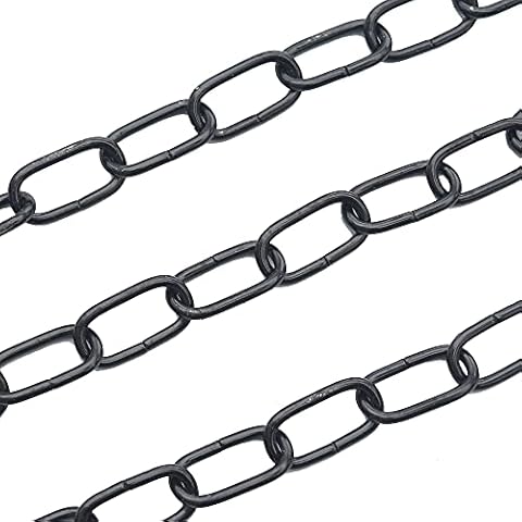 1,5m Eisenkette Schwarz ø 2mm Glatt Zierkette Rundstahlkette Rundgliederkette Ringkette lackiert Cover