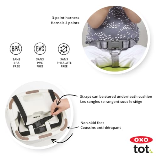Image of OXO Tot Perch Booster Seat with Straps, Gray