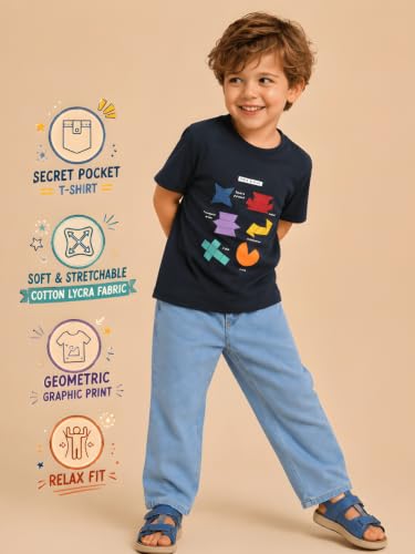Image of Pilolo Kids Soft Cotton Lycra Pocket T-Shirt for Boy