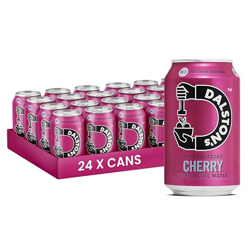 Dalstons Sparkling Cherry Soda (24 x 330ml) - Real Pressed Cherries & Sparkling Water - 46 Kcal - No Added Sugar - No Artificial Sweeteners - Healthy Alternative - Low Calorie - Vegan