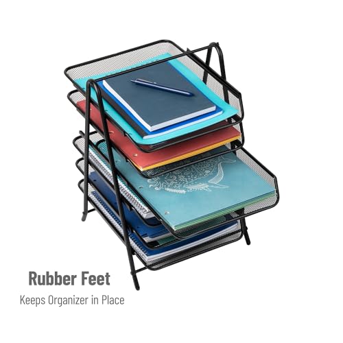 Mind Reader Bandeja de papel de 6 camadas, organizador de mesa, armazenamento de arquivos, escritóri