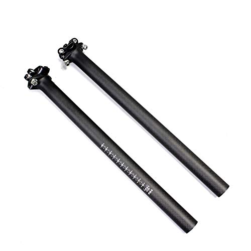 Carbon Patent Sattelstütze Sehr Robust & Stoßdämpfend 3K Glossy/Matt Ø 27,2/30,8/31,6mm x 350/400mm MTB Rennrad Sattelstange
