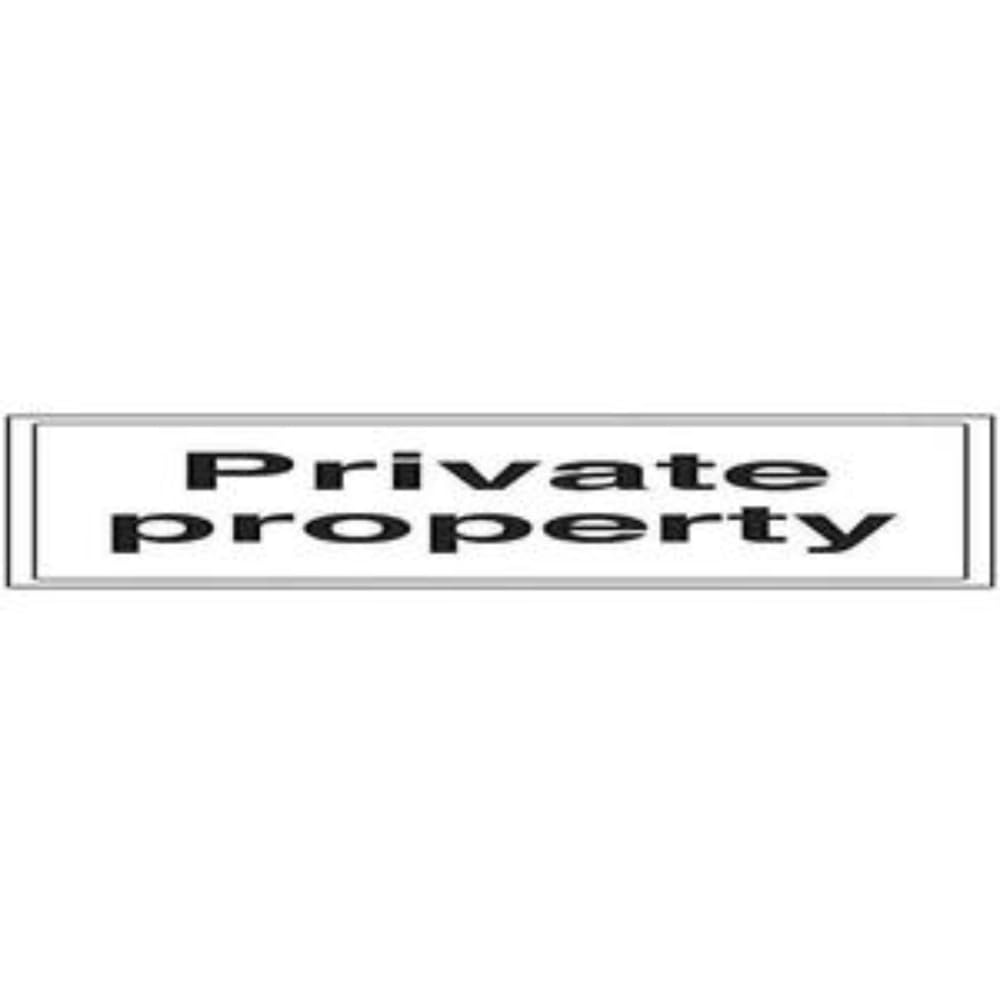 V Safety Private Property Sign - 300mm x 200mm - Self Adhesive Vinyl