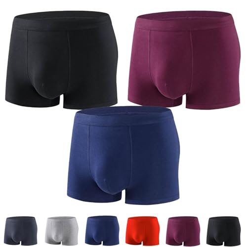 Calzoncillos tipo bóxer para incontinencia Elitevienna para hombre, ultra absorbentes, de algodón, a prueba de fugas, lavables y reutilizables (3 piezas, I, L)