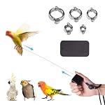 Retractable Bird Leash, with 5 Different Size Foot Ring and Feeder Box, Anti-Bite Parrot Harness Bird Flight Training Rope for Budgies, Cockatiels, Psittacula Longicauda, Mini Macaws (19.69Ft)