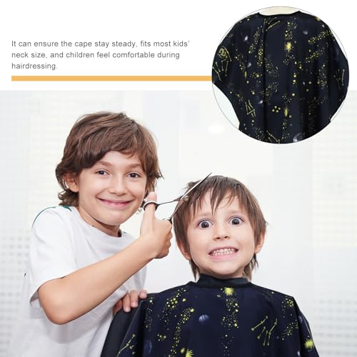 Balacoo Set de 3 capas impermeables para corte de cabello con patrón celestial para niños y accesorios de peluquería miniatura 7