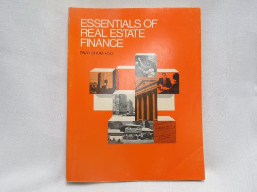 Essentials of Real Estate Finance 0884622649 Book Cover