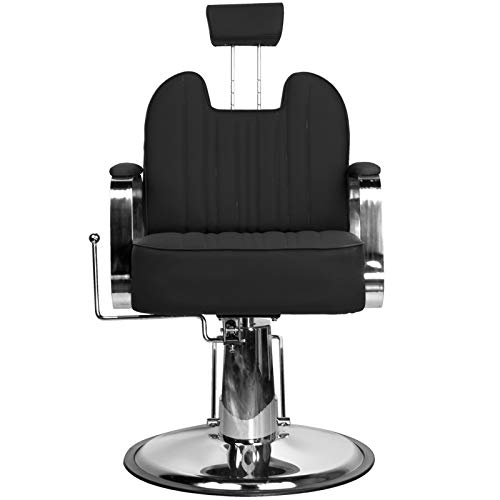 Activeshp Rufo Friseurstuhl Friseursessel Barberstuhl Bedienungsstuhl Friseureinrichtung Schwarz| 360 Grad drehbar | höhenverstellbar mit hydraulikpumpen |