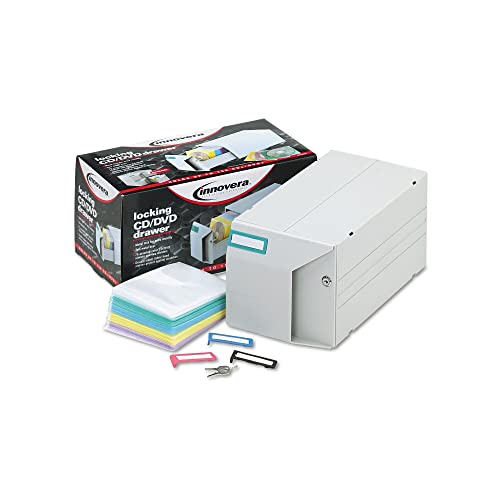 Innovera Ivr39501 150 Disc Capacity 6.75 In. X 12.75 In. X 6.9 In. Cd/Dvd Storage Drawer - Light Gray #TOP2