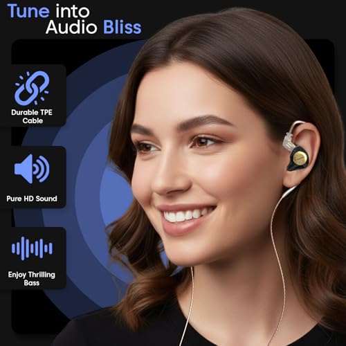 Image of Sounce KZ EDX Pro IEM Earphones | HiFi Stereo Dual Magnetic Circuit Dynamic Drivers | Resin Inlay Metal Process | 24 Ohms Impedance | Detachable 5N OFC 2Pin Cable | Black