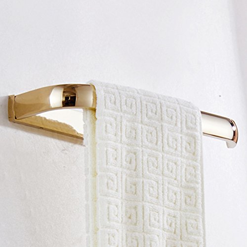 Leyden Gold Towel Ring Bathroom Polished Brass Hand Towel Holder Rack Wall Mounted Golden Bathroom Accessories Half Open Towel Rail - Thumbnail 5