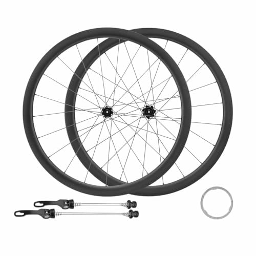 700c Juego De Ruedas De Cubierta De Bici De Carretera 38/42/45/50mm Llanta De Carbono 9 * 100/10 * 135mm QR Freno De Disco con Bloqueo Central Ruedas Cortavientos Cassette De 8 12 Velocidades(38mm)