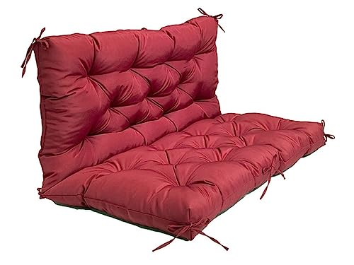 Coussin de banc extérieur bordeaux 2-3 places imperméable avec dossier