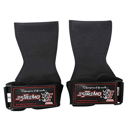 ESTREMO Lifting Grips with Power Soft Grip for Deadlifts Weightlifting Wrist Straps Gloves, Rows, Pull Wraps Ups Non-Slip Grips Support Bodybuilding.