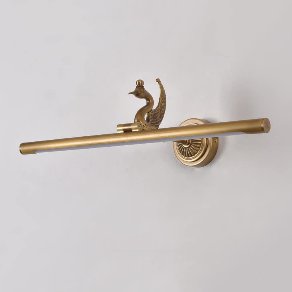 ASerZenith Led Wall Sconce, Linear Bathroom Light Fixture, Swan Mirror Front Lamp Led Vanity,Toilet Lamp Bath Vanity Light Fitting Above Mirror Cabinet(Brass-58Cm)