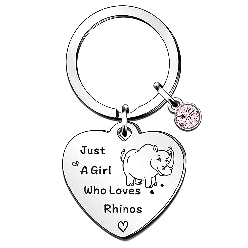 QMVMV Divertente portachiavi a forma di rinoceronte, regalo per amanti degli animali, regalo per amanti dei rinoceronti, regalo per donne e ragazze, che amano i rinoceronti portachiavi, Argento,