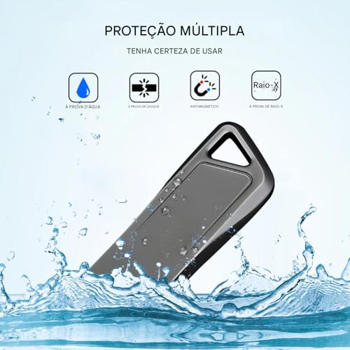 PENDRIVE DE METAL IMPERMEÁVEL USB 3.0 NA COR CINZA. (1, TB)