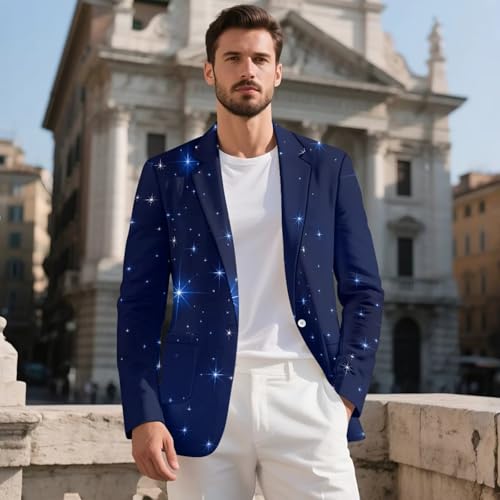 Men's Sport Coat Casual Blazer Slim Fit One Button Notched Lapels Lightweight Business Suit Jacket, S-5XL2