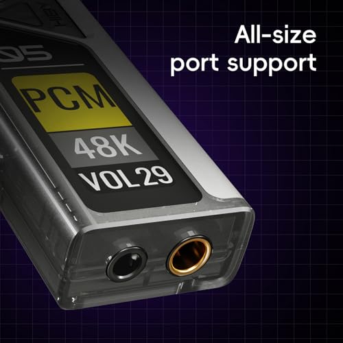 Image of HiBy FC5 Portable Hi-Fi DAC Headphone Amplifier with 1.1 inch OLED Display PCM 768kHZ DSD512 MQA 8X 3.5mmPO +4.4mmBAL