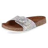 Vegetabil gegerbtes Leder Haflinger Damen Big Button Gina Flipflop, Beige, 39 EU
