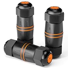VCELINK CAT6A RJ45 Coupler Waterproof IP68 Short Profile,10Gbps Female to Female Outdoor Ethernet Connector Shielded, Network Cable Extender for CAT6A/CAT6/CAT5E/CAT5 Cables 3-Pack, 3.23in