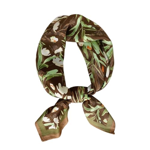 Silk Like Scarf, Square Scarf, Lightweight Chiffon Neckerchief, Orange-Pink Houndstooth Square Scarf for Women