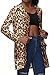 Shirt Cardigan for Women Printed Cardigan Leopard Coat Long Sleeve Open Front Cardigan Top w Pockets Brown