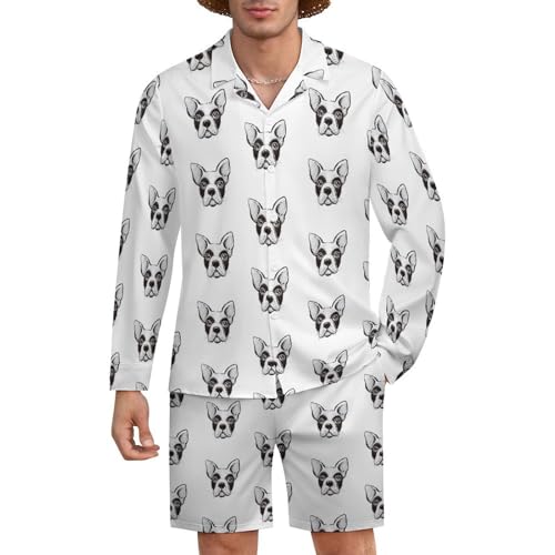 French Bulldog Cute DogsMen's Long-sleeved Suits for Everyday Casual Wear