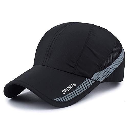 VoilaLove Gorra de Béisbol Unisex de Secado Rápido Malla aireada Protección UV al Aire Libre Sombreros para el Sol Gorras Deportivas para Golf Ciclismo Correr Pesca (S-Negro) Cover