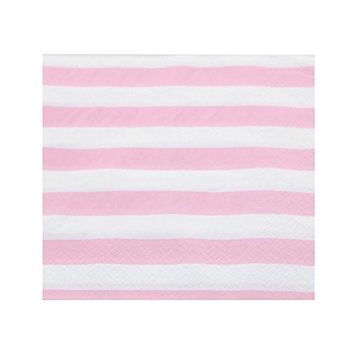 Youmewell Disposable Paper Napkins Pink Striped 40 Pcs